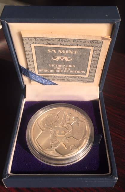 1996 AFRICAN CUP OF NATIONS SILVER R2 COIN 31.1gm SILVER