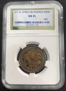2011 SOUTH AFRICA R5 SOUTH AFRICAN RESERVE BANK  90TH BIRTHDAY MS65