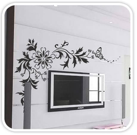 Vinyl Decal- Corner Flower & Butterfly 100cm by 170cm