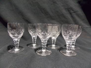 Set of Six Stuart Crystal Liqueur Glasses