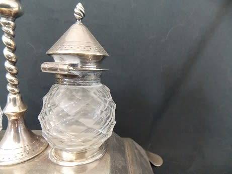 Silver and Cut Crystal Inkwell