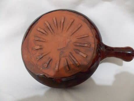 Small Pottery Sauce Bowl with Handle