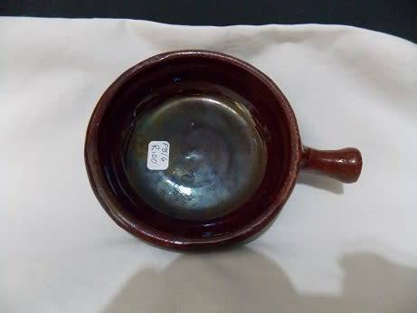 Small Pottery Sauce Bowl with Handle
