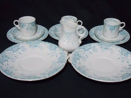 Antique Light Blue Porcelain Tea Set