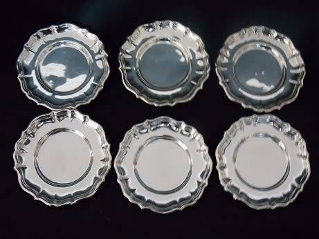 Set of Six Silver Plated Coasters