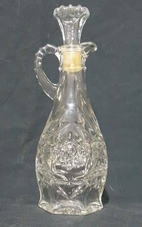 Pressed Glass Olive Oil Bottle