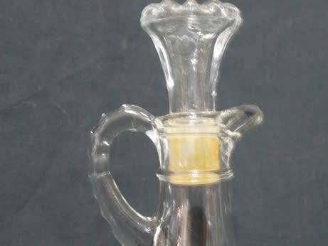 Pressed Glass Olive Oil Bottle