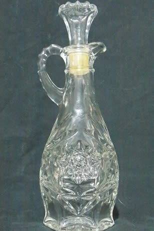 Pressed Glass Olive Oil Bottle