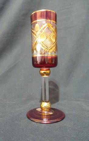 Set of Three Gilded Venetian Champagne Glasses