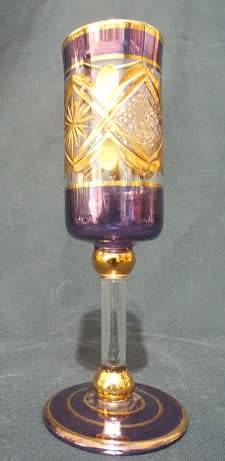 Set of Three Gilded Venetian Champagne Glasses