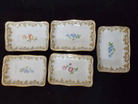Crown Staffordshire Set of Five Stunning Pin Dishes