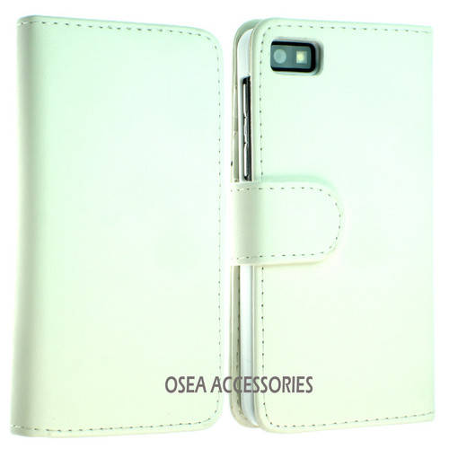 Wallet Flip Leather Case Cover Pouch For Blackberry Z10 Free Screen Protector & Stylus