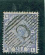 SG 157 - 2.5d Blue - Wmk Imperial Crown - Lettered L P - Plate 23