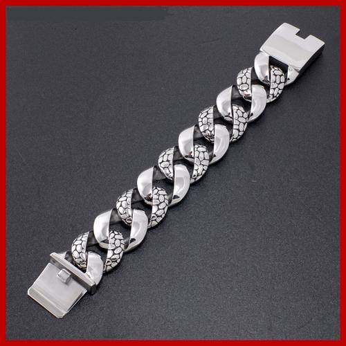 VERY LARGE AND HEAVY MENS STAINLESS STEEL BRACELET, NEW!