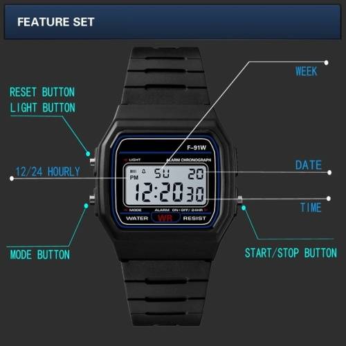 Unisex Digital Sports LED Wrist Watch