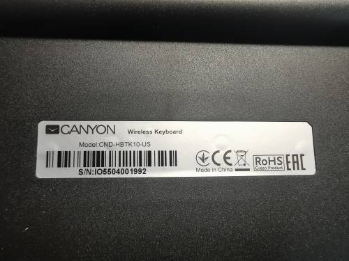 Canyon Ultra-slim wireless keyboard BK-10 Bluetooth