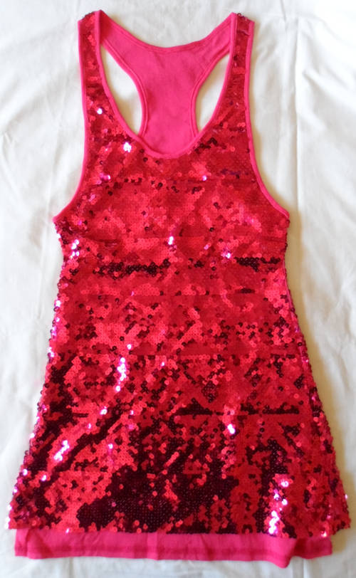 HOT PINK DESIGNER SEQUIN DRESS/TOP