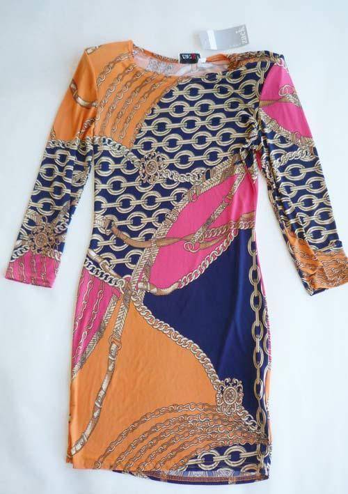 CHAIN PRINT SHIFT DRESS