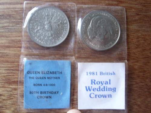 SET OF 2 QUEENS 80 TH B/DAY 1981 ROYAL WEDDING