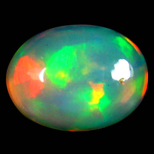 1.93 ct Pretty Oval Cabochon Cut Flashing Multicolor Natural Rainbow Opal