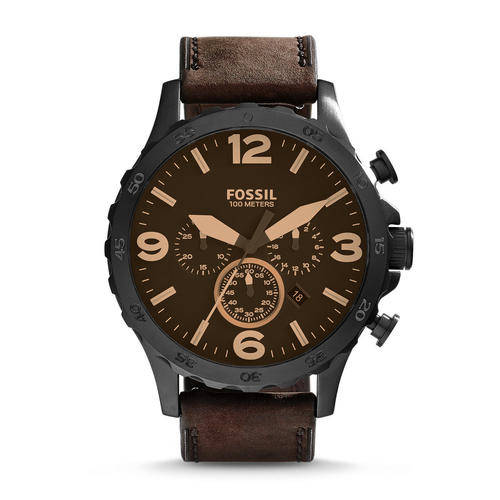 Fossil Nate Chronograph Brown Leather Men's Watch JR1487