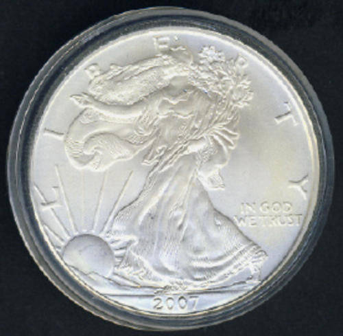 INVEST NOW! 2007 BEAUTIFUL UNCIRCULATED 1 OZ AMERICAN SILVER EAGLE WITH CERTIFICATE!
