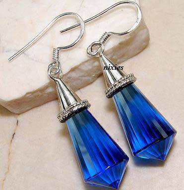 GORGEOUS BLUE SAPPHIRE EARRINGS - 925 STERLING SILVER