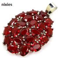 GORGEOUS GARNET CZ 925 STERLING SILVER PENDANT