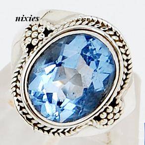 STRIKING PURE 925 STERLING SILVER MYSTIC IOLITE RING - SIZE 7(O)
