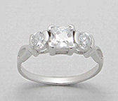 DAZZLING PURE 925 STERLING SILVER DIAMOND CZ RING - SIZE 6(M)