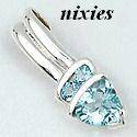 LOVELY REAL BLUE TOPAZ 925 STERLING SILVER SOLITAIRE PENDANT