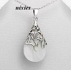 AWESOME MOTHER OF PEARL PENDANT IN PURE 925 STERLING SILVER