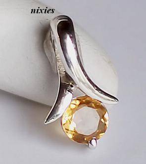 LOVELY REAL CITRINE 925 STERLING SILVER SOLITAIRE PENDANT