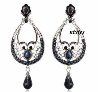 **NEW** MIDNIGHT BLUE MEXICAN DANGLING EARRINGS