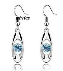 STRIKING BLUE TOPAZ SWAROVSKI EARRINGS