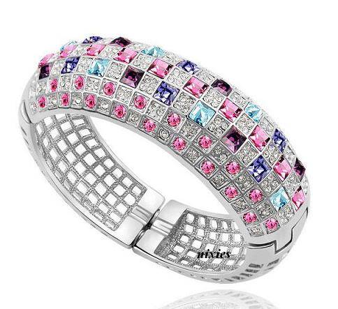 ** PASTELS** DAZZLING BROAD SWAROVSKI BRACELET