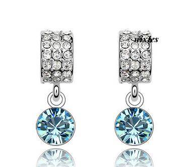BLUE TOPAZ SWAROVSKI EARRINGS