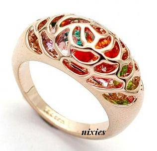 AMAZING SWAROSKI CRYSTAL DRESS RING - SIZE 8(Q)