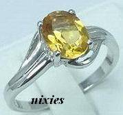 NATURAL 1.15CT CITRINE 925 STERLING SILVER RING - SIZE 7(O)