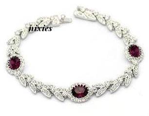GORGEOUS RUBELLITE GARNET SWAROVSKI BRACELET