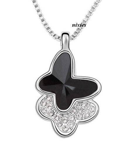 RARE JET BLACK SWAROVSKI  NECKLACE
