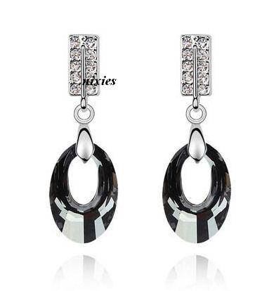 RARE & UNIQUE BLACK SWAROVSKI EARRINGS