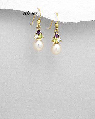 GORGEOUS PEARL & SEMI GEMSTONE EARRINGS