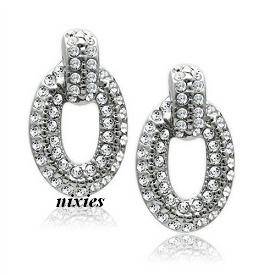 CHARMING WHITE GOLD EP MICRO DIAMANTE EARRINGS