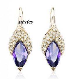MIND BLOWING RICH AMETHYST SWAROVSKI EARRINGS