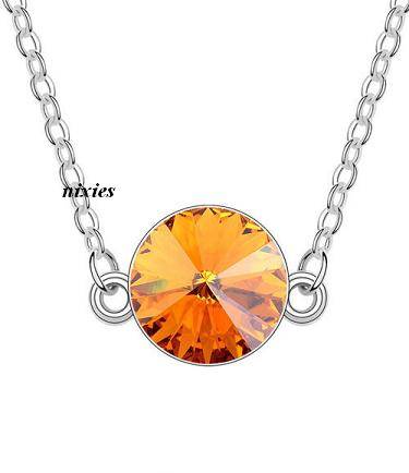 **NEW** LOVELY SPICE TOPAZ SWAROVSKI NECKLACE