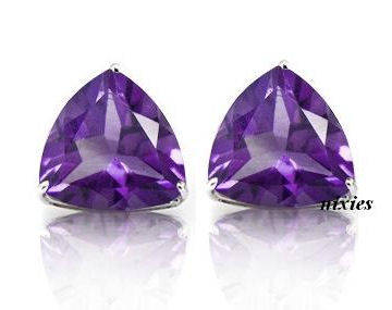 AWESOME 0.80CT AMETHYST 925 STERLING SILVER STUDS