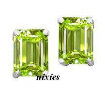 STRIKING REAL PERIDOT 925 STERLING SILVER STUDS