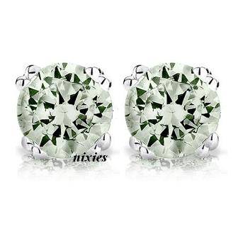LOVELY 6mm REAL GREEN AMETHYST 925 STERLING SILVER STUDS