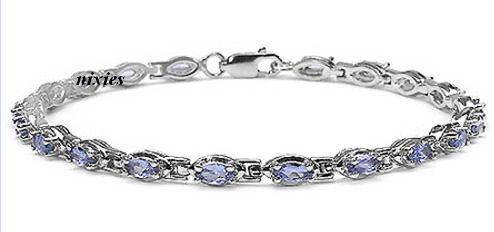 **NOW IN STOCK** EXQUISITE 2.8CT GENUINE TANZANITE 925 STERLING SILVER BRACELET